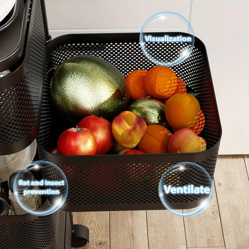 Rotating Storage Shelves Rack for Kitchen - 4 Layer