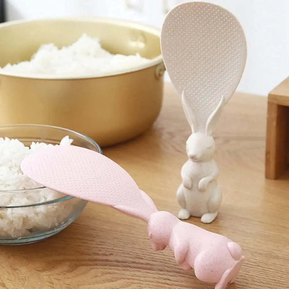 Non Stick Silicone Serving Spoon - Rabbit Handle (Pack of 2)