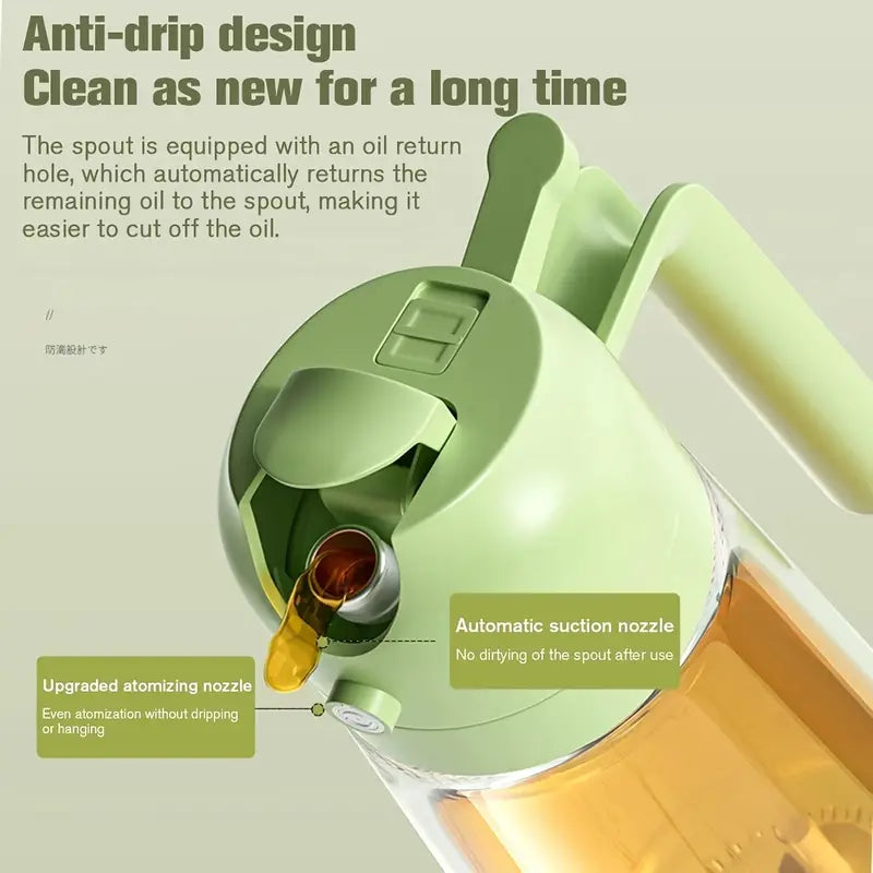 2 in 1 Oil Bottle for kitchen : Dispenses and Spray