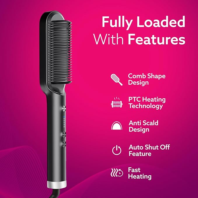 Velura- Hair Straightener Comb Brush
