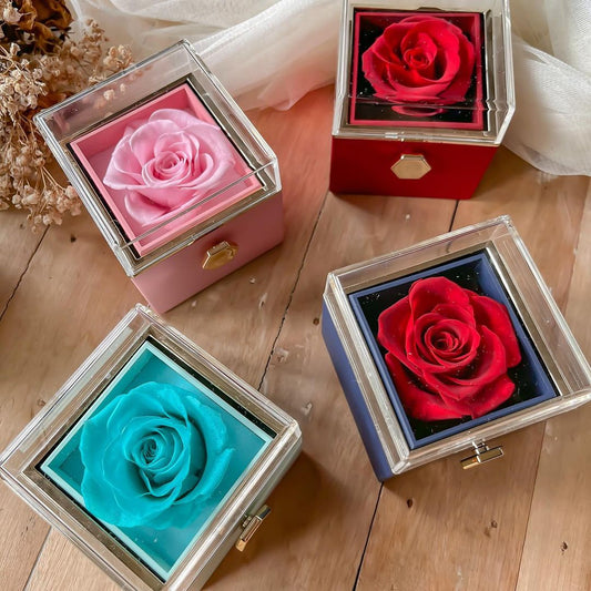Eternal Love Rose box with Locked Heart Necklace