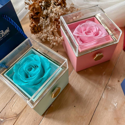 Eternal Love Rose box with Locked Heart Necklace