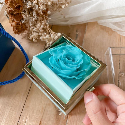 Eternal Love Rose box with Locked Heart Necklace