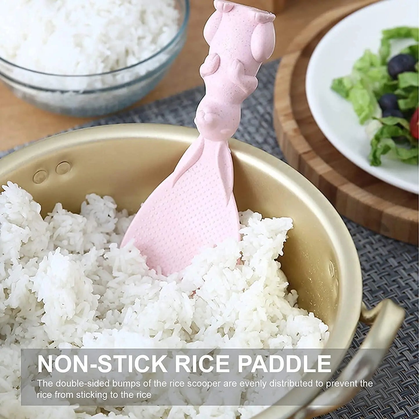 Non Stick Silicone Serving Spoon - Rabbit Handle (Pack of 2)