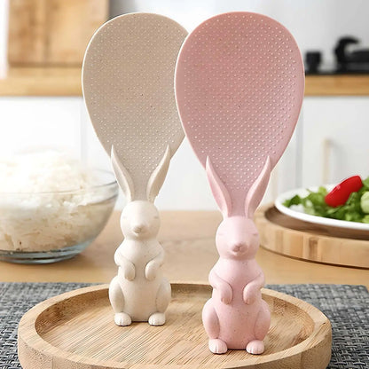 Non Stick Silicone Serving Spoon - Rabbit Handle (Pack of 2)