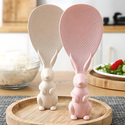 Non Stick Silicone Serving Spoon - Rabbit Handle (Pack of 2)