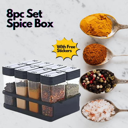 Prime 8pc Spice Box Set with Free Sticker Sheet (100 ML Each Jar)