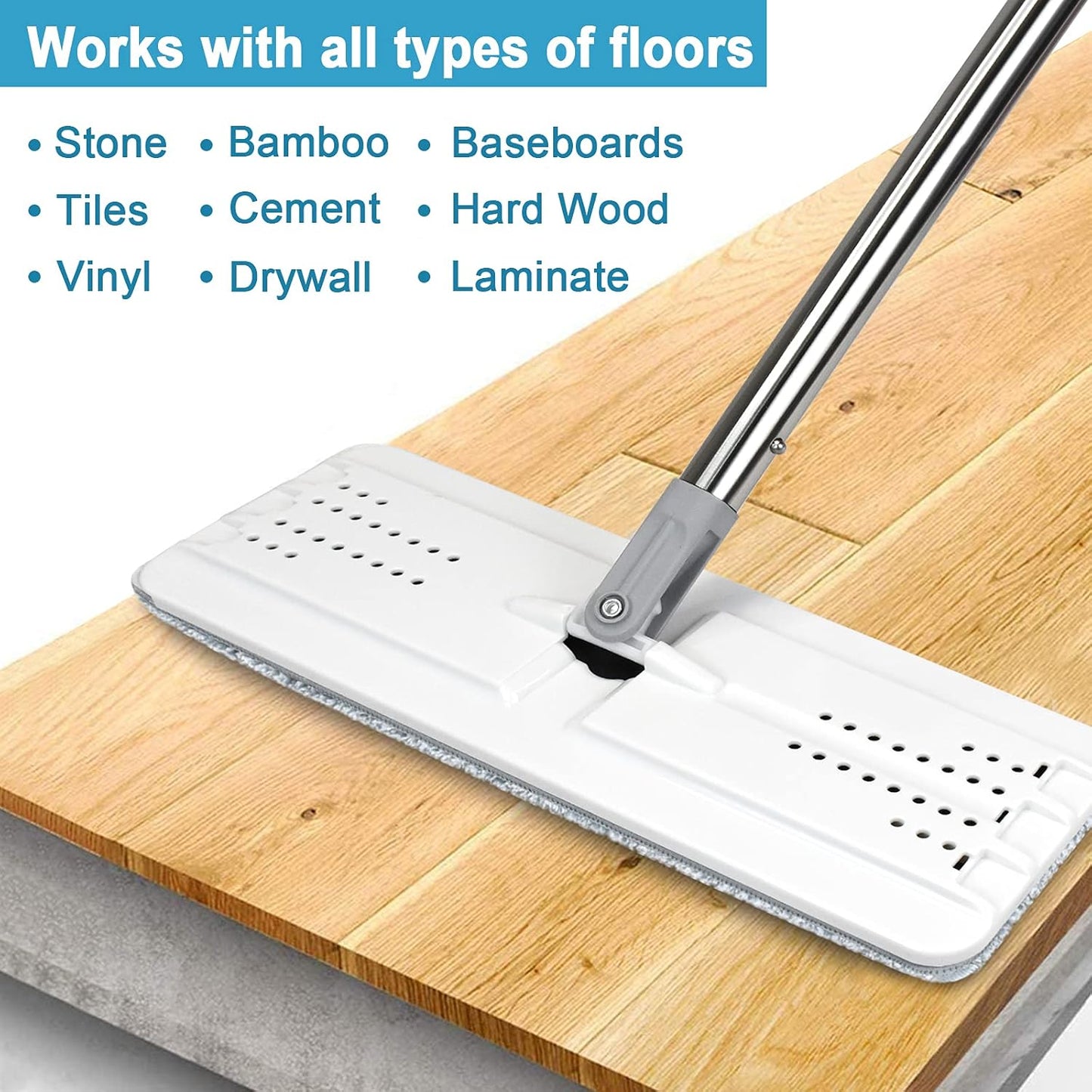 Flat Mop with Self Cleaning Bucket