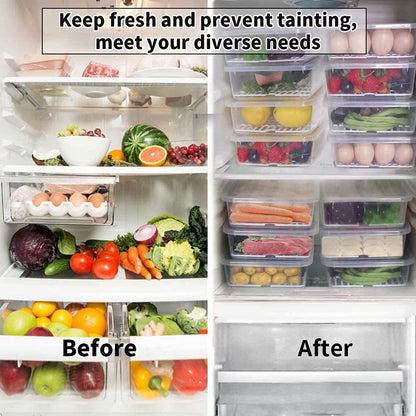 Fridge Master - 6 Storage Box with Free Knife & Lighter Combo Set