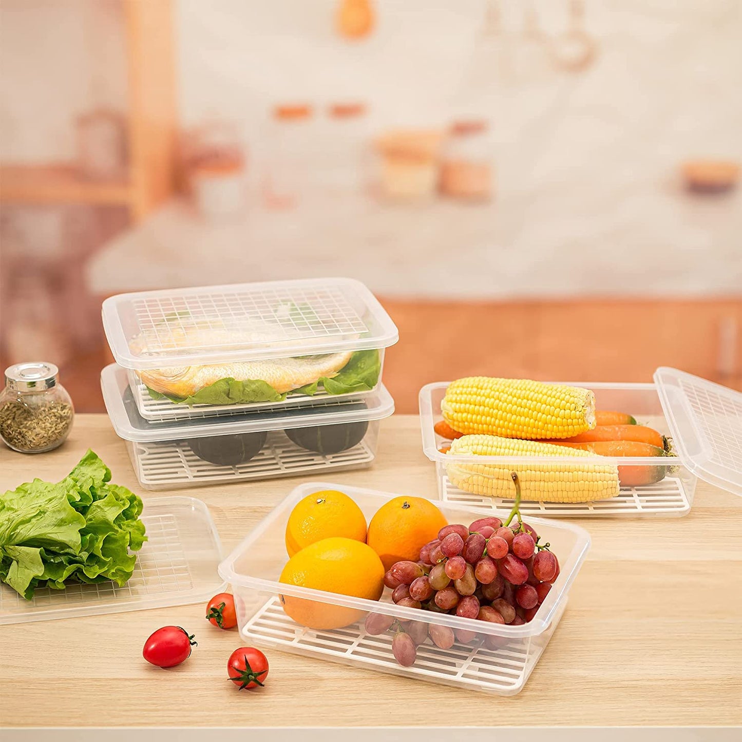 Fridge Master - 6 Storage Box with Free Knife & Lighter Combo Set