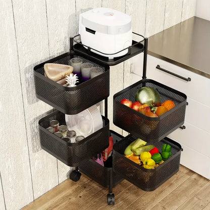 Rotating Storage Shelves Rack for Kitchen - 4 Layer