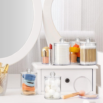 Acrylic Plastic Jar Set for bathroom, Pack of 4