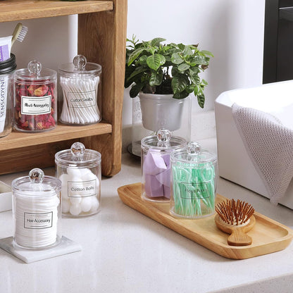 Acrylic Plastic Jar Set for bathroom, Pack of 4