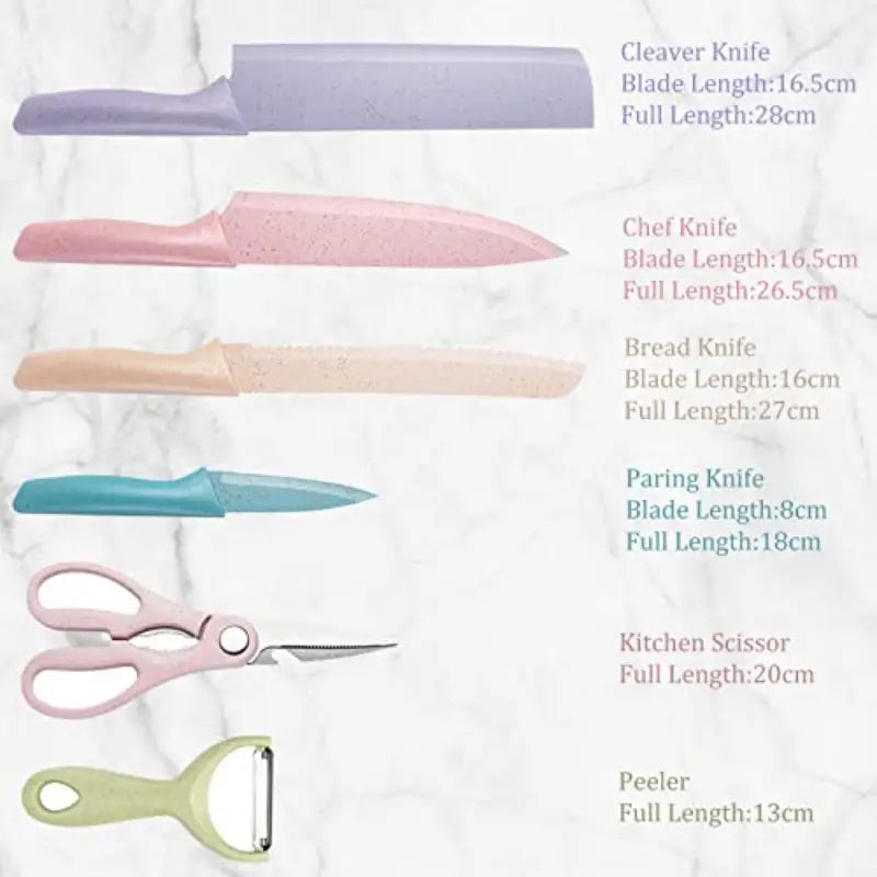 Chef Mate - 6Pc Knife, Scissors and Peeler Set