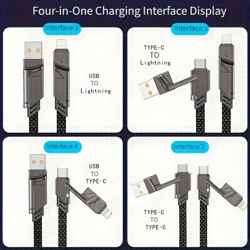 4 in 1 Multi Device Data Cable & Free Mobile Stand
