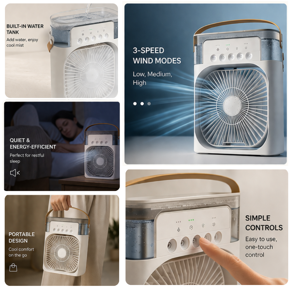 Everest Breeze - Mini AC Fan with FREE Ice Tray