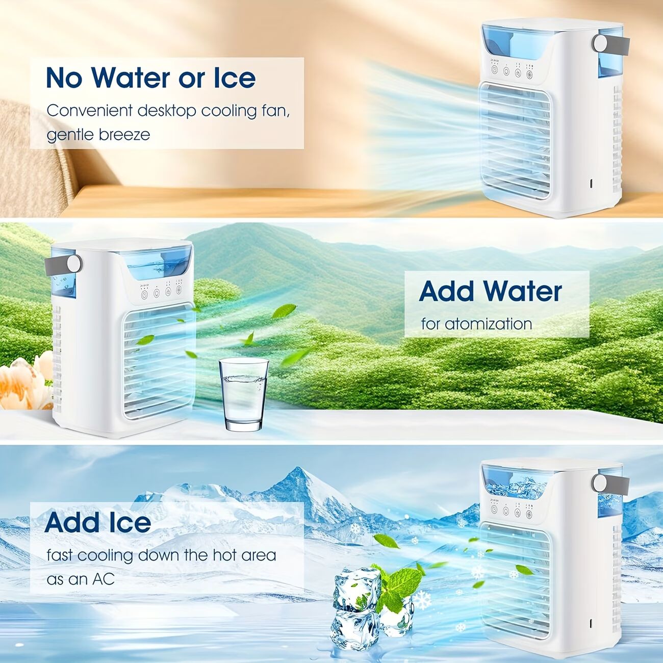Everest Breeze - Mini AC Fan with FREE Ice Tray
