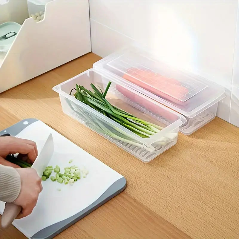 Fridge Organizer Box with Drain Plate (Premium Quality)