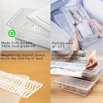 Fridge Organizer Box with Drain Plate (Premium Quality)