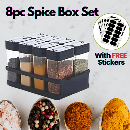 Prime 8pc Spice Box Set with Free Sticker Sheet (100 ML Each Jar)