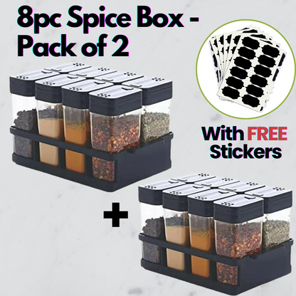 Prime 8pc Spice Box Set with Free Sticker Sheet (100 ML Each Jar)