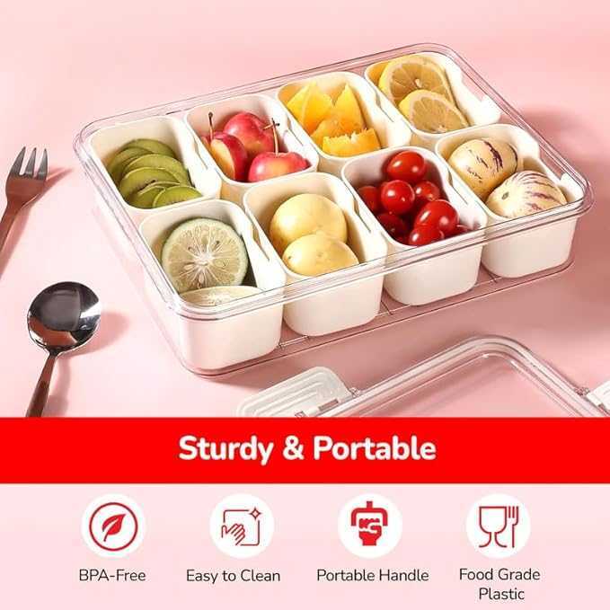 Premium 8 Compartment Storage Box with Lid