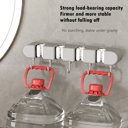Wall Mounted Mop Holder - For Bathroom, Kitchen & Balcony