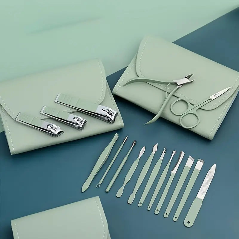 16 in 1 Manicure & Nail Care Set with Leather Case