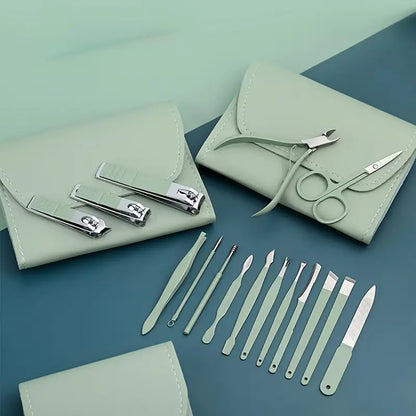 16 in 1 Manicure & Nail Care Set with Leather Case