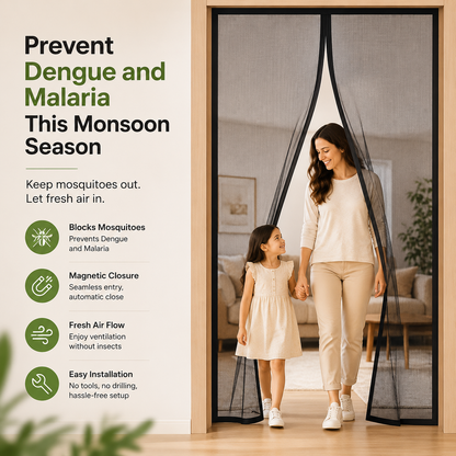Auto-Closing Magnetic Mosquito Net - For All Door Types