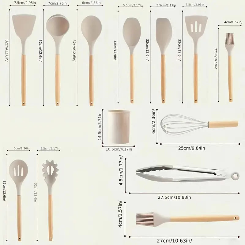 Silicone Spatula - 12 Pc Set