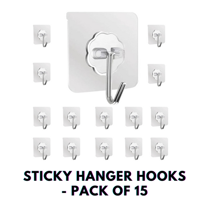 Sticky Hanger Hooks - Pack of 15