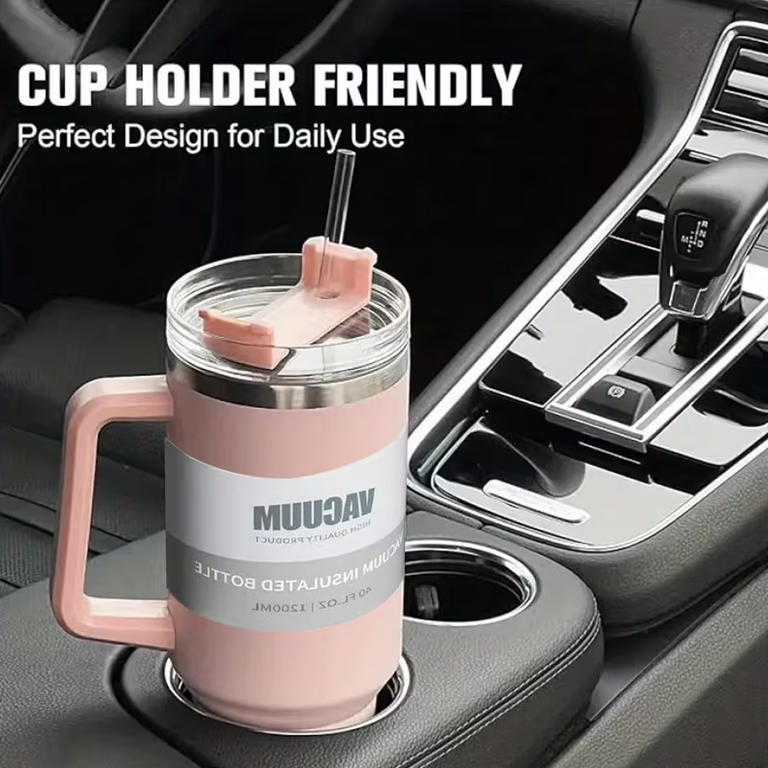 Sovo - Stainless Steel Tumbler with Straw - Premium Quality