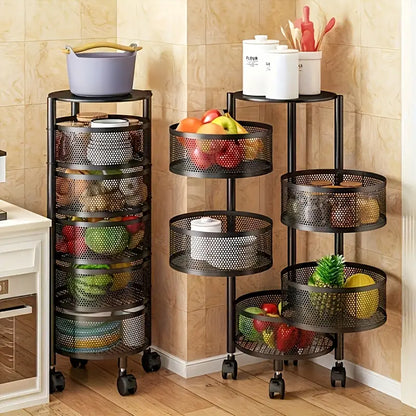 Rotating Storage Shelves Rack for Kitchen - 4 Layer