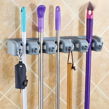Wall Mounted Mop Holder - For Bathroom, Kitchen & Balcony