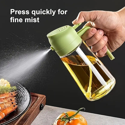 2 in 1 Oil Bottle for kitchen : Dispenses and Spray