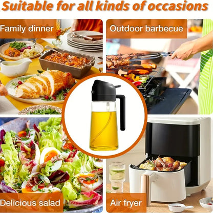 2 in 1 Oil Bottle for kitchen : Dispenses and Spray