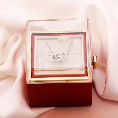 Eternal Love Rose box with Locked Heart Necklace