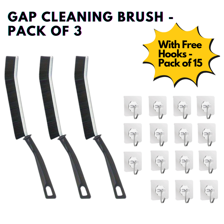 CleanEasy - High Quality Gap Cleaning Brush with Free Sticky Hooks
