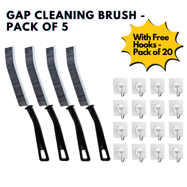 CleanEasy - High Quality Gap Cleaning Brush with Free Sticky Hooks