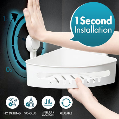 Bathroom Suction Shelf Storage Basket, Pack of 2