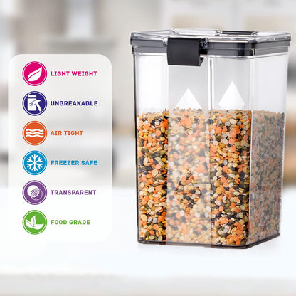 Plastic Container for storage - Air Tight - (Transparent, 700 ML & 1100 ML, Set Of 8)